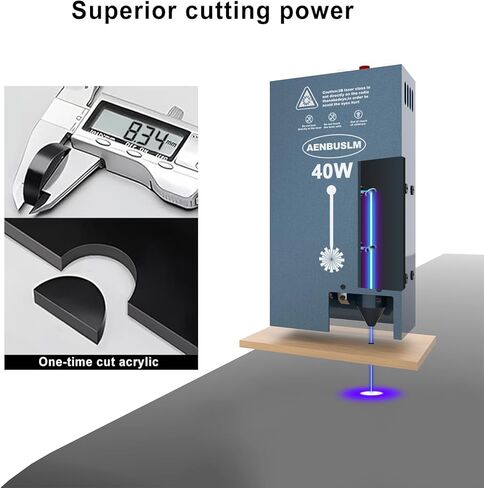 40W Laser Module with Built-in Air Assist, Fixed-Focus, Double Ultra-Fine Compressed Spot for CNC Carving, Engraving & Cutting on Wood, Metal, Acrylic & Paper - Class 4 in Kuwait