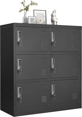 Metal Lockers for Employees, Storage Employee Locker, 72" Storage Lockers with Shelves Steel Cabinet for Home (Black, 9 door-72'') in Kuwait