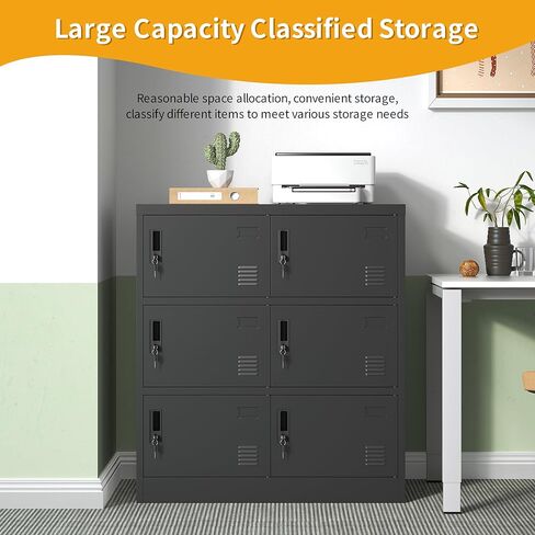 Metal Lockers for Employees, Storage Employee Locker, 72" Storage Lockers with Shelves Steel Cabinet for Home (Black, 9 door-72'') in Kuwait
