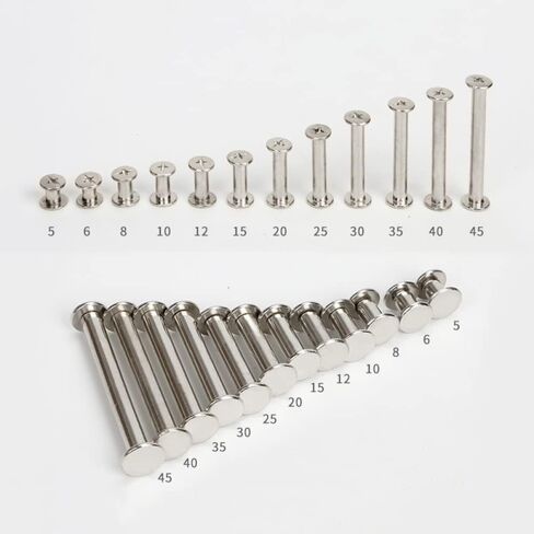 Rivets,Chicago Screws, Silver Rivets for Leather Calendar Picture Book Account Book Recipe Screw Punk Accessories Rivets(23mm) in Saudi Arabia