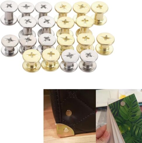 المسامير ، مسامير شيكاغو ، المسامير M5x6mm/8mm حقيبة جلدية الحزام المسمار الصلب الألبوم Snap 10pcs (الفضة ، M5 × 6) in Kuwait