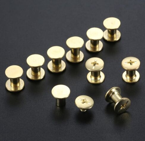 المسامير ، مسامير شيكاغو ، المسامير M5x6mm/8mm حقيبة جلدية الحزام المسمار الصلب الألبوم Snap 10pcs (الفضة ، M5 × 6) in Kuwait