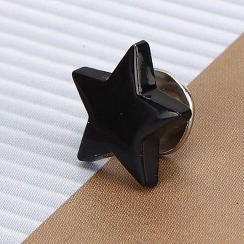 Fydun 20Pcs Alloy, Shape Rivet Stud Button Screw Bag Clothes Star DIY Shoes Star Studs for Clothing Haberdashery Punk Deco Ion Accessories with Screws (Flat Bright Black) in Saudi Arabia
