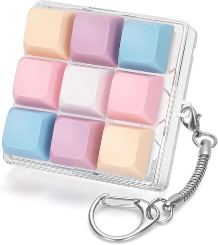 Colorful Keyboard Fidget Toys for Adults Mechanical Button Keyboard Clicker Keychain for Work Stress Relief Anxiety (9IN1-Style A) in Saudi Arabia