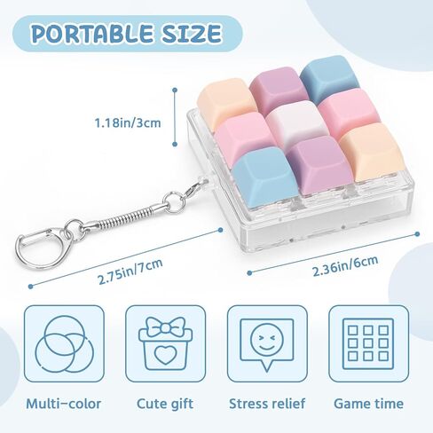 Colorful Keyboard Fidget Toys for Adults Mechanical Button Keyboard Clicker Keychain for Work Stress Relief Anxiety (9IN1-Style A) in Saudi Arabia