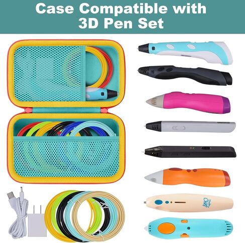 co2CREA Storage Organizer Case for 3D Printing Pen Set, Hard Case Compatible with SCRIB3D P1/Advanced, MYNT3D Super/Advanced, 3Doodler Start+/Flow/PRO and Filament Refill（Pink Case + White Zipper） in Kuwait