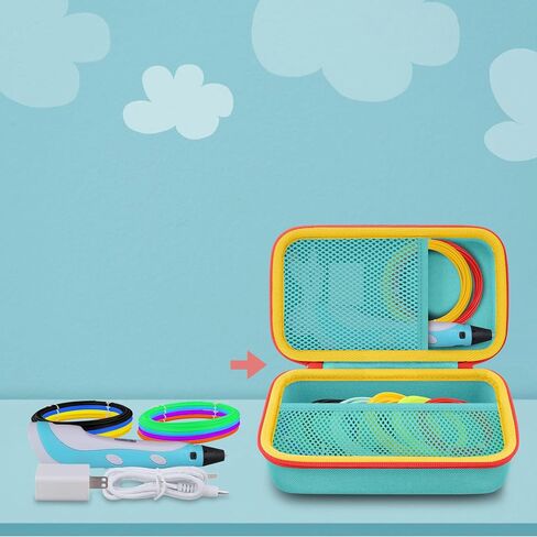co2CREA Storage Organizer Case for 3D Printing Pen Set, Hard Case Compatible with SCRIB3D P1/Advanced, MYNT3D Super/Advanced, 3Doodler Start+/Flow/PRO and Filament Refill（Pink Case + White Zipper） in Kuwait