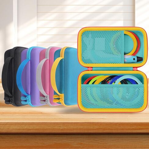 co2CREA Storage Organizer Case for 3D Printing Pen Set, Hard Case Compatible with SCRIB3D P1/Advanced, MYNT3D Super/Advanced, 3Doodler Start+/Flow/PRO and Filament Refill（Pink Case + White Zipper） in Kuwait