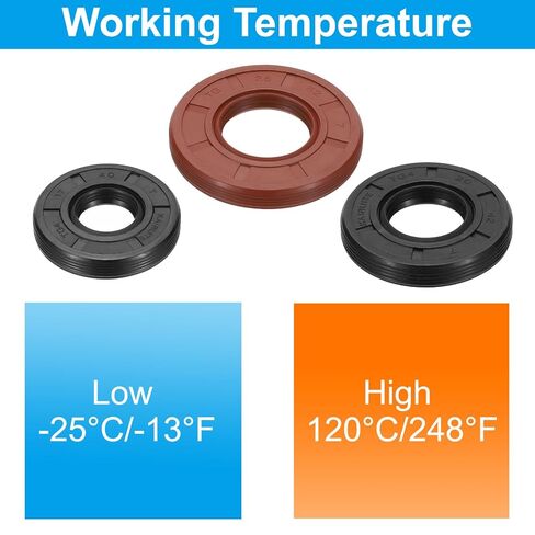 Patikil EU Seal Radial Rafial Seal ، 5 PCs 25mm × 35mm × 7 مم من نتريل Rubber Seal TG4 SEAL لتحمل محركات زيت العمود ، الأسود in Saudi Arabia