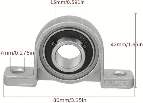 2/10pcs Zinc Alloy Diameter 8mm 10mm 12mm Bore Ball Bearing Pillow Block Mounted Support KP08 KP000 KP001 Kp002 Kp003 Kp 004 005(10Pcs,KP004 20mm) in Saudi Arabia