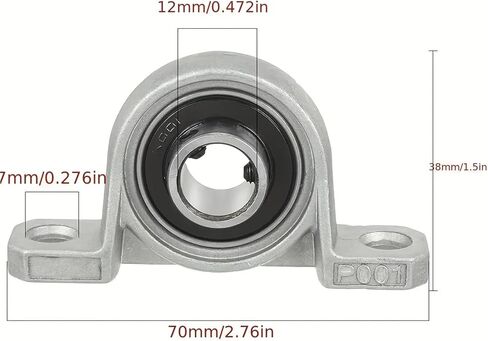 2/10pcs Zinc Alloy Diameter 8mm 10mm 12mm Bore Ball Bearing Pillow Block Mounted Support KP08 KP000 KP001 Kp002 Kp003 Kp 004 005(10Pcs,KP004 20mm) in Saudi Arabia