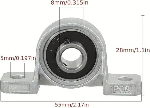 2/10pcs Zinc Alloy Diameter 8mm 10mm 12mm Bore Ball Bearing Pillow Block Mounted Support KP08 KP000 KP001 Kp002 Kp003 Kp 004 005(10Pcs,KP004 20mm) in Saudi Arabia