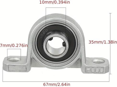 2/10pcs Zinc Alloy Diameter 8mm 10mm 12mm Bore Ball Bearing Pillow Block Mounted Support KP08 KP000 KP001 Kp002 Kp003 Kp 004 005(10Pcs,KP004 20mm) in Saudi Arabia