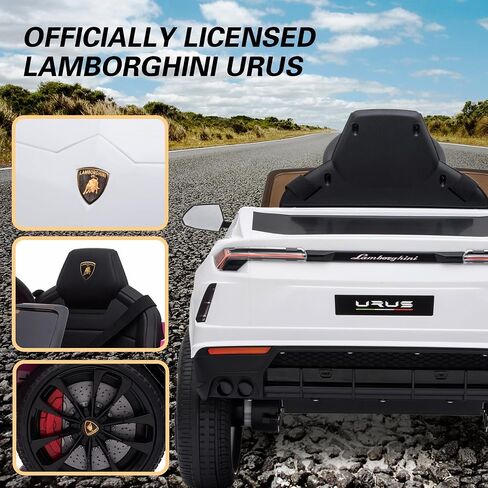Licensed Lamborghini Urus Ride On Truck Car Toy, 12V Battery Powered Electric 4 Wheels Kids Toys w/Parent Remote Control, Foot Pedal, Music, Aux, LED Headlights, 2 Speeds (Pink) in Saudi Arabia