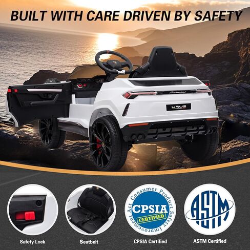 Licensed Lamborghini Urus Ride On Truck Car Toy, 12V Battery Powered Electric 4 Wheels Kids Toys w/Parent Remote Control, Foot Pedal, Music, Aux, LED Headlights, 2 Speeds (Pink) in Saudi Arabia