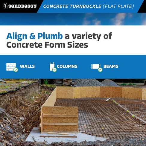 نماذج الوصية الرملية الخرسانية الملموسة شكل محاذاة مع صفيحة 5 "× 3" عازمة (35 " - 37.5" الطول) - الصلب المقاوم للصدأ - دعامة جدار قابلة للتعديل - محاذاة و plumbs جدران ، أعمدة ، أو عوارض (35 بوصة ، 10) in Kuwait