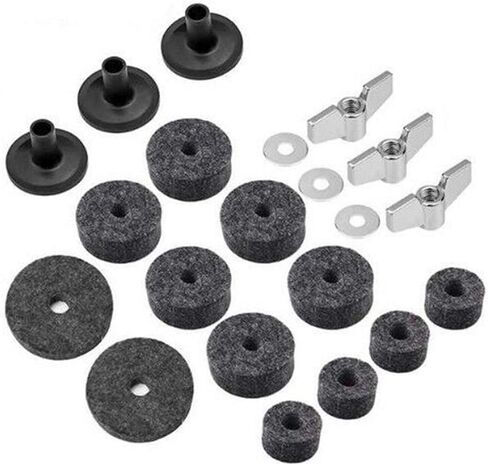 Pilipane Cymbal Accessories Stand Sleeves Felts Washers Wing Nuts Essential Drum Set Replacement Kit for Boom Stands Black Grey 21Pcs in Saudi Arabia
