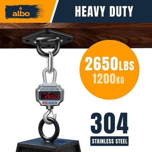 ألبي الماس ألواس 2650 رطلاً شماعات أرجوحة 2 أجهزة كمبيوتر - خطافات شديدة التحمل مع الكارابينات المفاجئة ، 304 من الفولاذ المقاوم للصدأ للخشب والخرسانة والمعاد in Kuwait