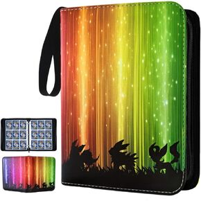 Card Binder 4 Mobilits ، 400 Pockets Trading Card With 50 swide double cleeves ، Almct Card Collector Zipper ، Red-White in Saudi Arabia
