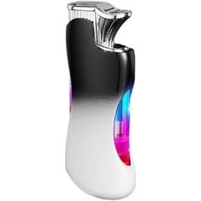 2024 Creative Cool Design, Double Flame Lighter with Transparent air Chamber, refillable Butane Lighter, Outdoor Camping Portable Lighter (Butane not Included)(Blue) in Saudi Arabia