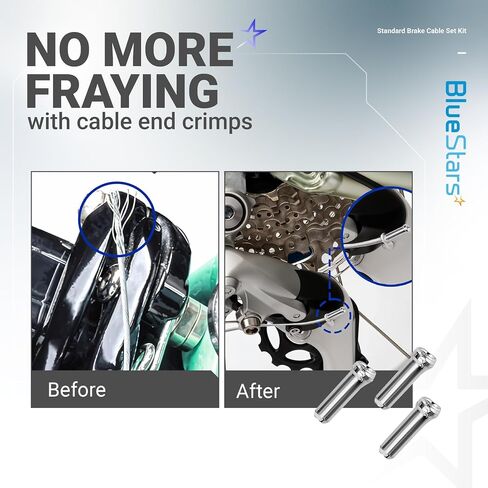 BlueStars Premium Universal Bike Brake Cable Set - Include Front and Rear Brake Cables & Housing - Complete Brake Replacement Kit for Mountain, Trail, Cruisers, MTB, City Bikes in Saudi Arabia