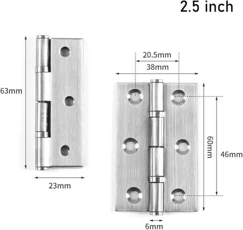 Adjustable Hinges Door Closing Hinges 2pcs Window Accessories Door Hinge 270 Degree Silent Stainless Steel Bearing Furniture(3 inch) in Saudi Arabia