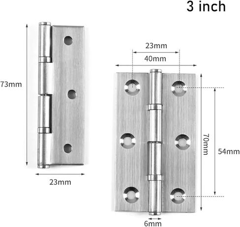 Adjustable Hinges Door Closing Hinges 2pcs Window Accessories Door Hinge 270 Degree Silent Stainless Steel Bearing Furniture(3 inch) in Saudi Arabia