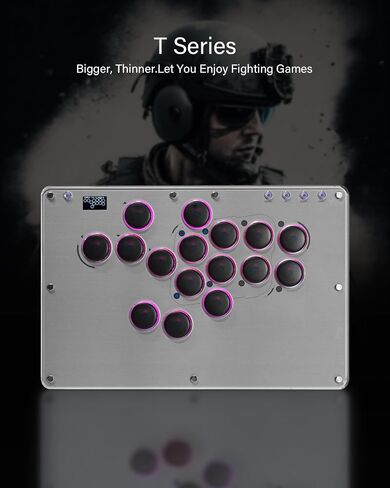 JZW-Shop Haute42 Leverless Arcade Stick T16-texture | All-Button Compatible with Switch/PC/PS4/PS3 /Steam Deck, Turbo & Custom RGB, Supports Hot-Swap & SOCD in Saudi Arabia