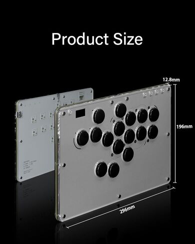 JZW-Shop Haute42 Leverless Arcade Stick T16-texture | All-Button Compatible with Switch/PC/PS4/PS3 /Steam Deck, Turbo & Custom RGB, Supports Hot-Swap & SOCD in Saudi Arabia