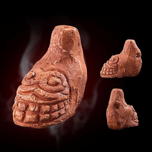 Aztec Death Whistle - 125+ Decibels بصوت عالٍ أصيل يصرخ بصوت أصيلة ، صافرة حرب الأزتك القديمة لهالوين وهدايا (رمادي) in Kuwait