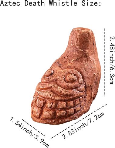 Aztec Death Whistle - 125+ Decibels بصوت عالٍ أصيل يصرخ بصوت أصيلة ، صافرة حرب الأزتك القديمة لهالوين وهدايا (رمادي) in Kuwait