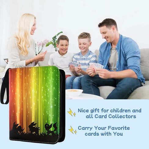 Card Binder 4 Mobilits ، 400 Pockets Trading Card With 50 swide double cleeves ، Almct Card Collector Zipper ، Red-White in Saudi Arabia