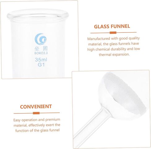 Amosfun Acid Glass Funnel for Laboratory Use Sand Core Filter Funnel Experiment Tool Smooth Surface Essential for Accurate Pouring and Filtering in Saudi Arabia
