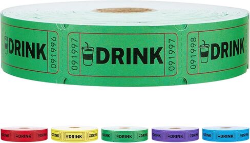 1000 Raffle Tickets, Blue Drink Ticket, Single Roll for Events, Entry, Class Reward, Fundraiser & Prizes, Size 1 x 2 Inch in Saudi Arabia