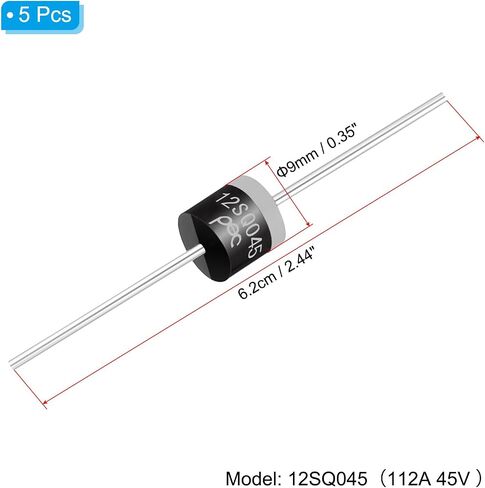 PATIKIL 5Pcs 30SQ050 Schottky Rectifiers Diode, 30A 50V R-6 High Current Electronic Direct Plug-in Rectifiers Diodes for Voltage Regulators, Power Management in Saudi Arabia