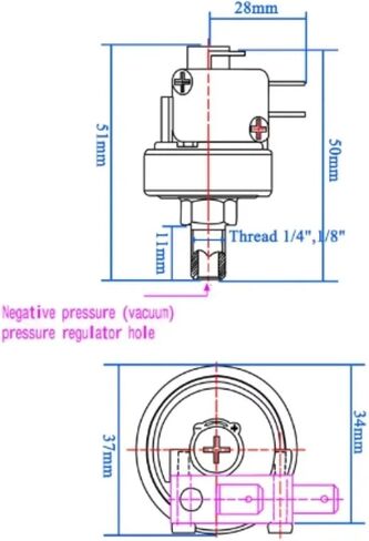 G1/4 G1/8 Vacuum Pressure Switch -90- -10kpa Adjustable Pneumatic Negative Pressure Switch Vacuum Pump Pressure Control Switch(G1-4 -70kpa) in Kuwait