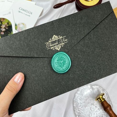 25Pcs Wax Seal Stickers Handmade Envelope Seals Self Adhesive Wax Stickers for Wedding Party Invitations, Envelope, Gift Wrap, Christmas(Rosemary Style, Bronze Wax) in Saudi Arabia