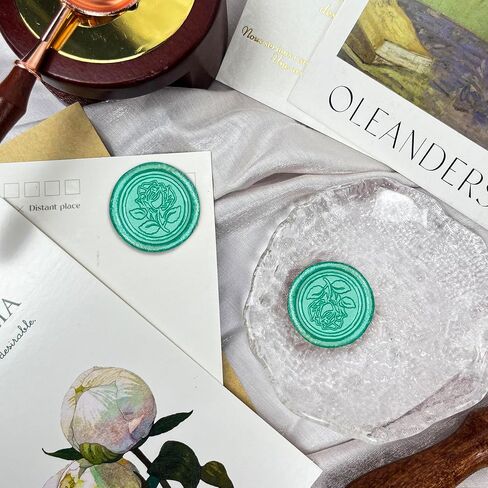 25Pcs Wax Seal Stickers Handmade Envelope Seals Self Adhesive Wax Stickers for Wedding Party Invitations, Envelope, Gift Wrap, Christmas(Rosemary Style, Bronze Wax) in Saudi Arabia