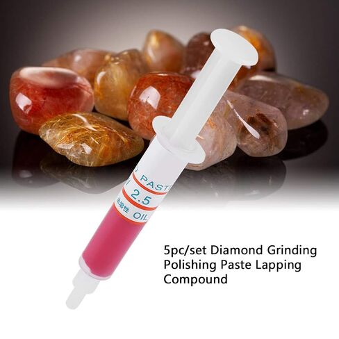 YUYTE 5pc Polishing Paste Lapping Compound Abrasive Paste for Jewelry Metal Watch Lighter from Coarse W40 to Fine W0.5 with Oil Soluble (W2.5 (4000 mesh fine polishing)) in Kuwait