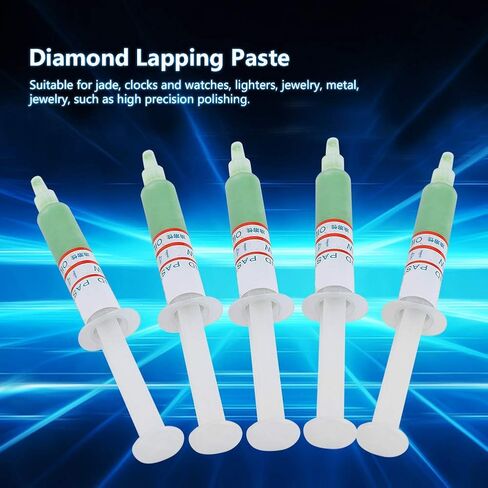 Yuyte 5pc Panish Paste Lappound Compound Paste for Jewelry Metal Watch Wighter من W40 الخشن إلى W0.5 مع ذوبان الزيت (W14 (800 شبكة طبيعية)) in Saudi Arabia