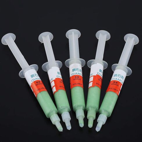 Yuyte 5pc Panish Paste Lappound Compound Paste for Jewelry Metal Watch Wighter من W40 الخشن إلى W0.5 مع ذوبان الزيت (W14 (800 شبكة طبيعية)) in Saudi Arabia