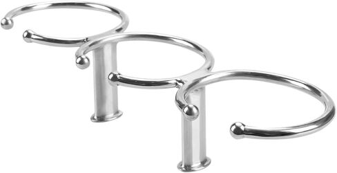 3 Ring Stainless Steel Cup Holder Drink Beverage Cup Storage Rack for Boat Yacht Kayak Accessories in Saudi Arabia