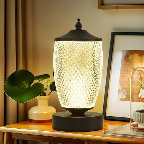 Portable LED Night Light with Touch Sensor, 3 Color Touch Control Rechargeable Lamp,3-Levels Brightness Metal Desk Table Bedside Dining Room Lamp in Saudi Arabia