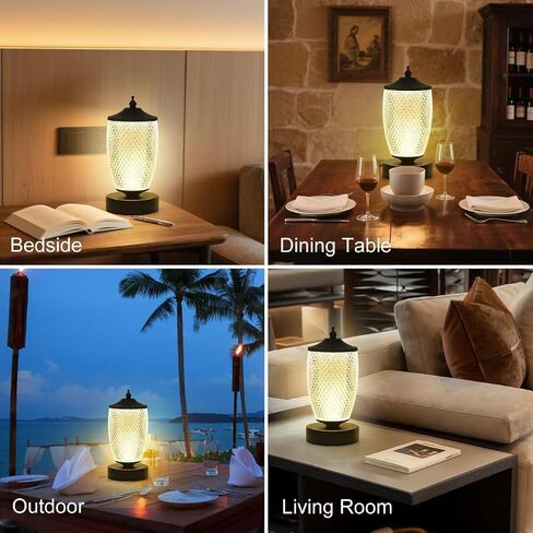 Portable LED Night Light with Touch Sensor, 3 Color Touch Control Rechargeable Lamp,3-Levels Brightness Metal Desk Table Bedside Dining Room Lamp in Saudi Arabia