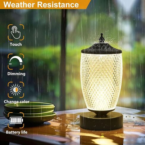Portable LED Night Light with Touch Sensor, 3 Color Touch Control Rechargeable Lamp,3-Levels Brightness Metal Desk Table Bedside Dining Room Lamp in Saudi Arabia