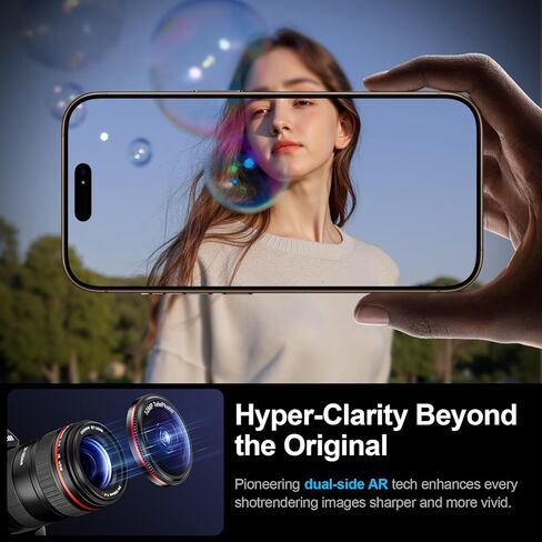 X-it for 2 Pack iPhone 16 Pro Max/15 Pro Max/14 Pro Max/14 Pro/15 Pro/iPhone 16 Pro Camera Lens Protector, Military-Grade Shatterproof Ultra HD 9H Tempered Glass iPhone Camera Lens Protector,Black Red in Kuwait