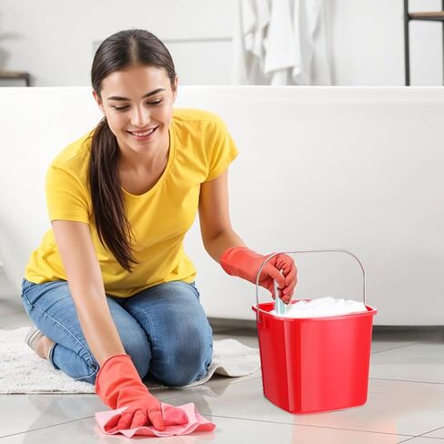 6 PCS 3 Quart Cleaning Duit Small Cleaning Square Ducket Pail ، Duitizer Duclizer Buckets لمدرسة Office Office للمطعم التجاري (Red) in Saudi Arabia