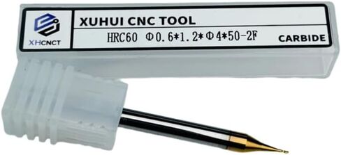 2pcs/Package HRC60 2Flutes Micro Carbide Flat End Mill Square end Mill CNC Cutting Tools for Metal Shank Diameter 4mm (2pcs, Cutting Diameter 0.6mm) in Saudi Arabia