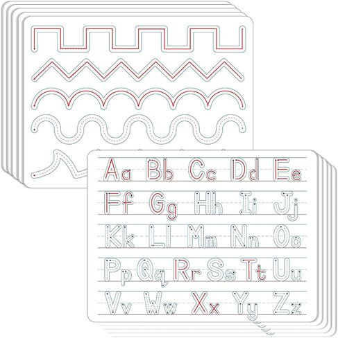 24pcs Double Sided Cardboard Lined Dry Erase Whiteboard Ruled Writing Paper Cardboard Handwriting Practice for Student Teacher Learning Tool Mini Portable Drawing Learning 12" x 9" in Saudi Arabia