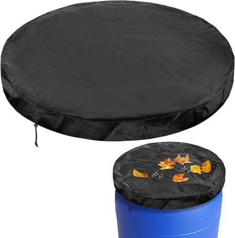 55 Gallon Drum Lid Cover - Water Storage Barrel Cover with Drawstring Waterproof Dust-proof for Rain Barrels, Trash Can Drum Covers for Preventing Fallen Leaves, Rain, Snow, Debris, Small Objects in Saudi Arabia
